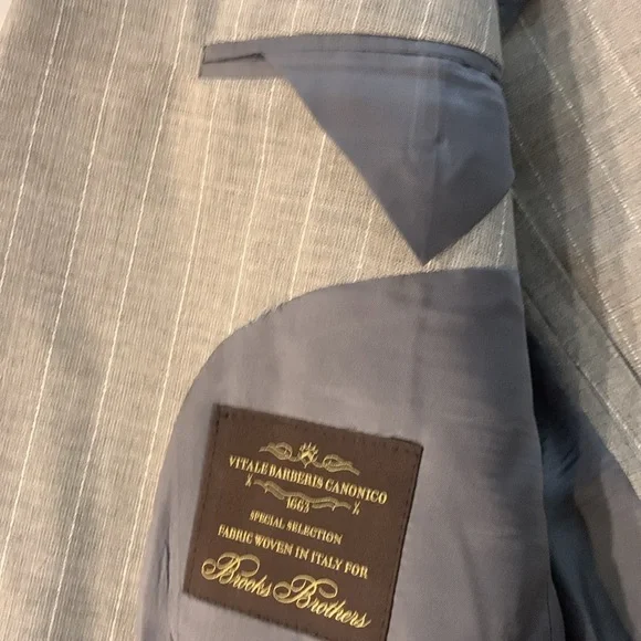 Brooks brother beige pinstripe wool suit, 40L blazer, 34” waist pant - Picture 5 of 11